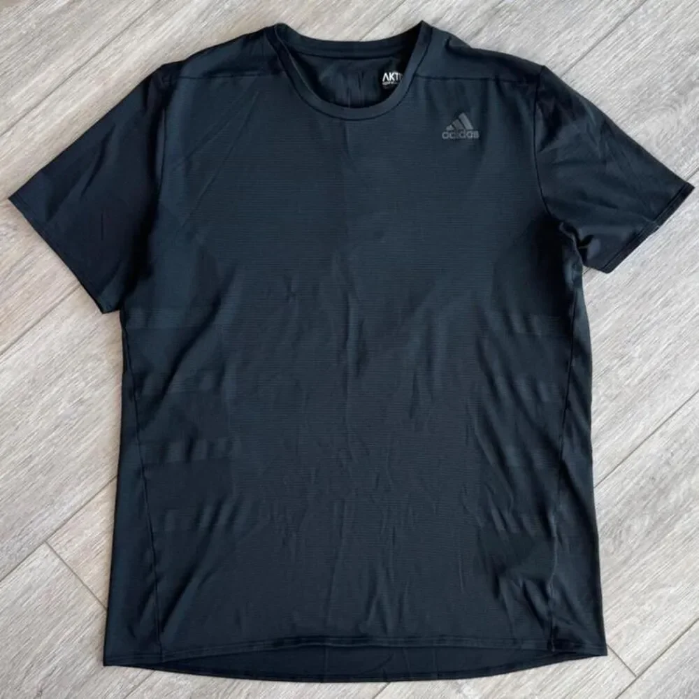 Adidas Men's Black and Navy T-shirt
